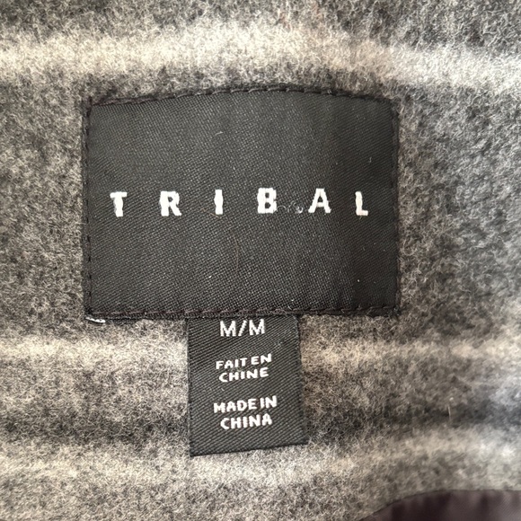 Tribal Women's Charcoal Plaid Pea Coat (M) - Picture 2 of 6